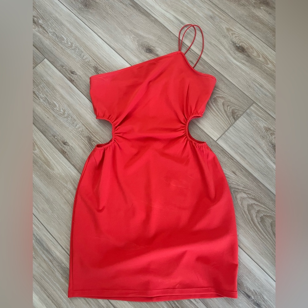 Red mini dress